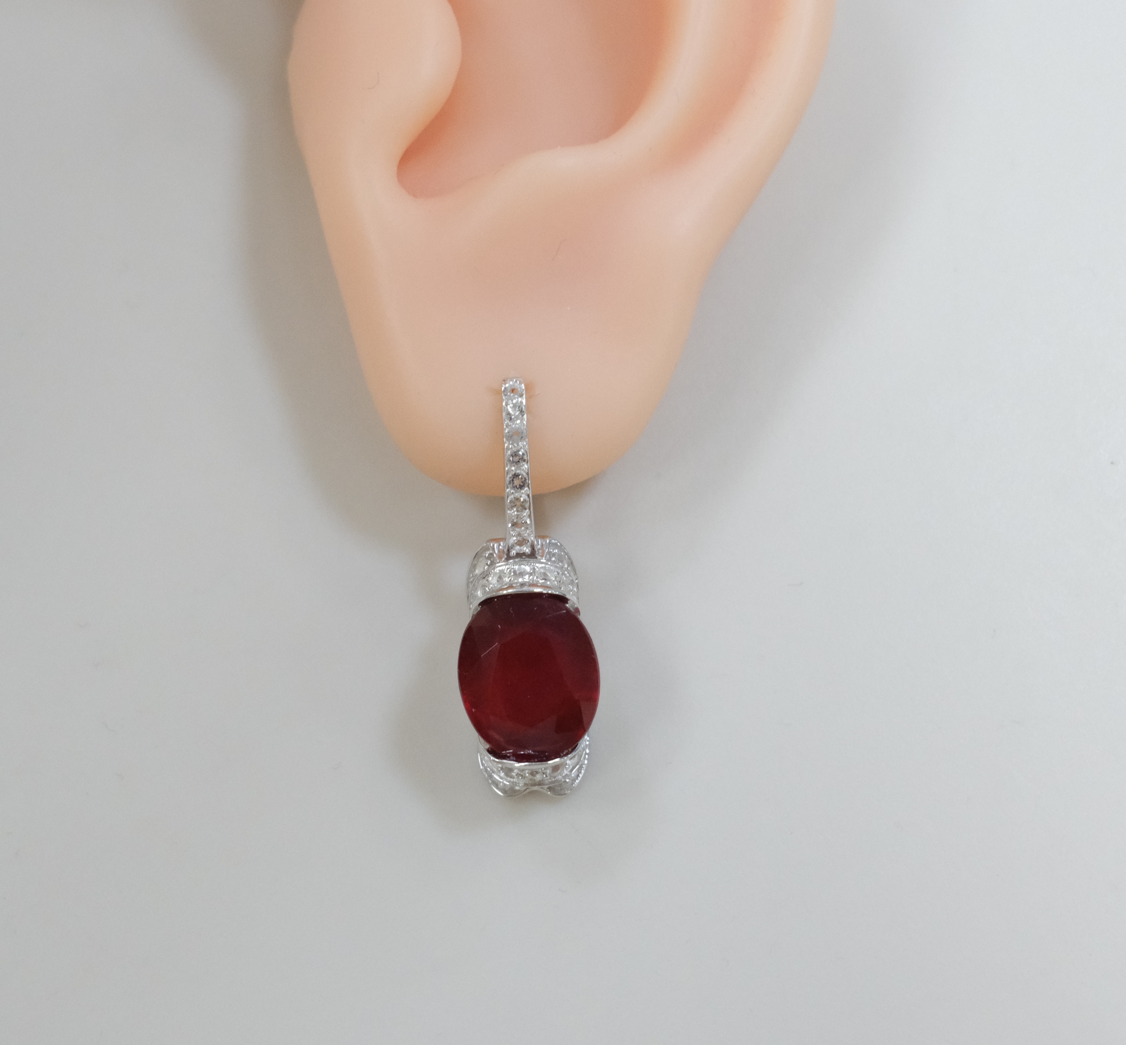 Серебряные серьги с рубинами
